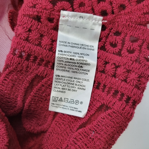 Chicos Womens Cardigan Size L/XL Floral Lace Open Front Crochet Fringe Hem - Picture 6 of 12